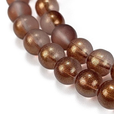 Frosted Transparent Glass Bead Strands X1-GLAA-P065-8mm-13-1