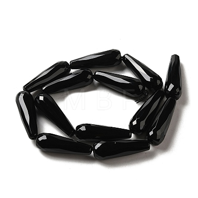 Black Onyx Beads Strands G-E039-FD1-30x10mm-1