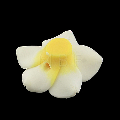 Handmade Polymer Clay 3D Flower Plumeria Beads CLAY-Q192-30mm-14-1