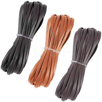 3Pcs 3 Colors Flat PU Leather Cord OCOR-CL0001-15B-1