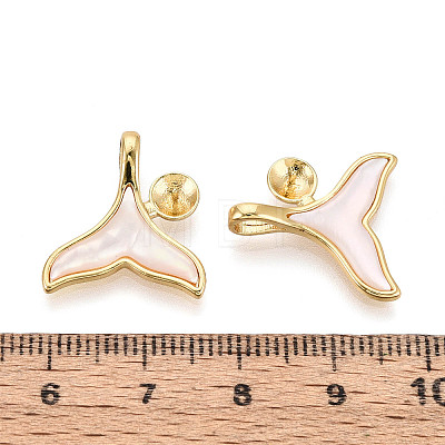 Brass with Shell Enamel Cup Pearl Peg Bails Pin Pendants LS-KK-T079-12G-1