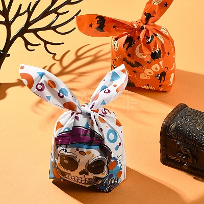 50Pcs 5 Styles Rabbit Shaped Halloween Candy Plastic Bags ABAG-FS0001-08B-1
