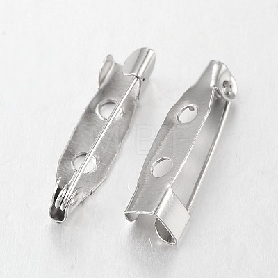 Platinum Iron Pin Backs Brooch Safety Pin Findings X-E035Y-1