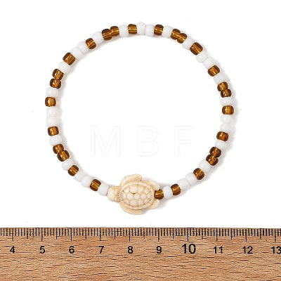 Ocean Glass Seed Beads Stretch Bracelet Sets BJEW-JB14496-1
