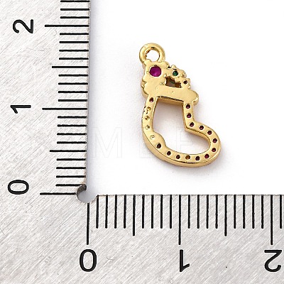 Christmas Series Brass Micro Pave Cubic Zirconia Pendants KK-Q010-01G-01A-1