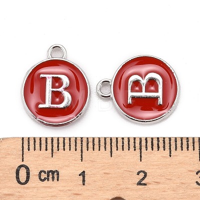 Platinum Plated Alloy Enamel Charms X-ENAM-S118-03B-P-1