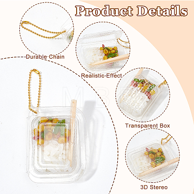 Mini PVC Disposable Fast Food Box with Chopsticks DJEW-WH0015-57-1