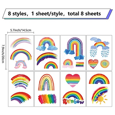 8 Sheets 8 Styles PVC Waterproof Wall Stickers DIY-WH0345-066-1