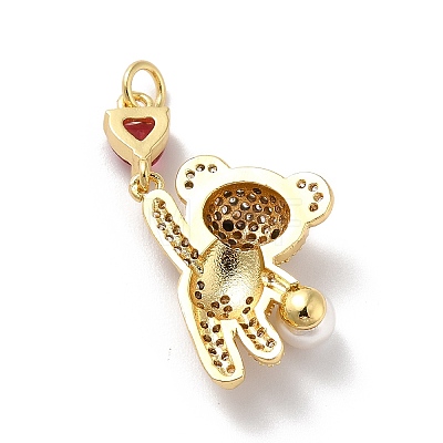 Rack Plating Brass Micro Pave Cubic Zirconia Pendants LS-KK-A160-14G-1