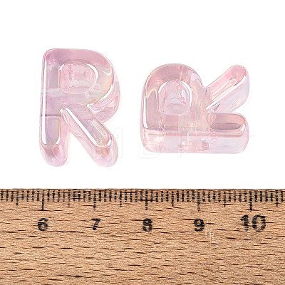 UV Plating Transparent Acrylic European Beads OACR-M027-02R-01-1