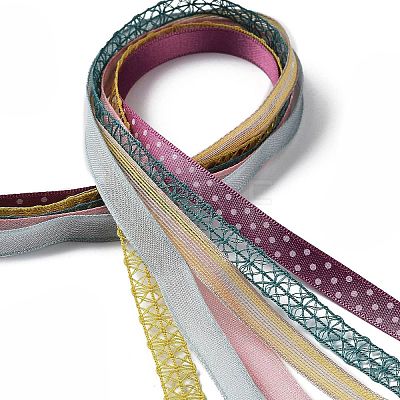 18 Yards 6 Colors Polyester Ribbon SRIB-C001-B03-1