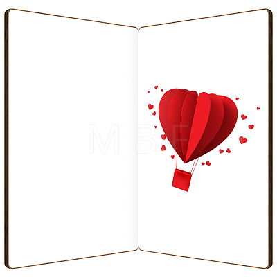 MDF Greeting Card & Paper Envelope with Bowknot AJEW-WH0203-003-1