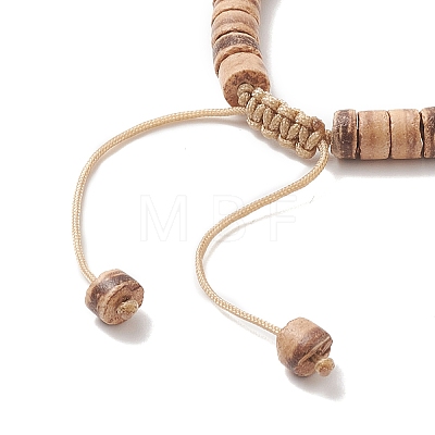 Coconut Adjustable Braided Bead Bracelet for Men Women BJEW-JB09290-1