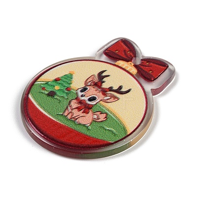 Christmas Theme Opaque Printed Acrylic Pendants SACR-S035-02C-1