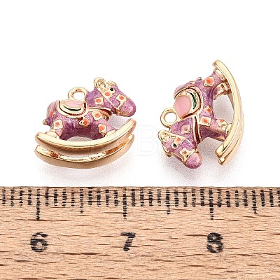 Brass Enamel Pendants KK-T081-16F-G-1