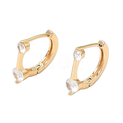 Brass Micro Pave Cubic Zirconia Hoop Earrings KK-CBAD29A-04G-1