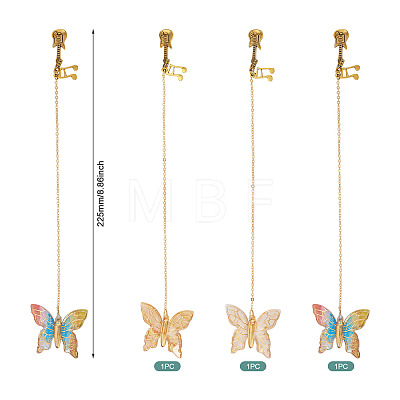 3Pcs Butterfly Acrylic & Alloy Musical Note Guitar Charm Bookmark AJEW-TA00045-1
