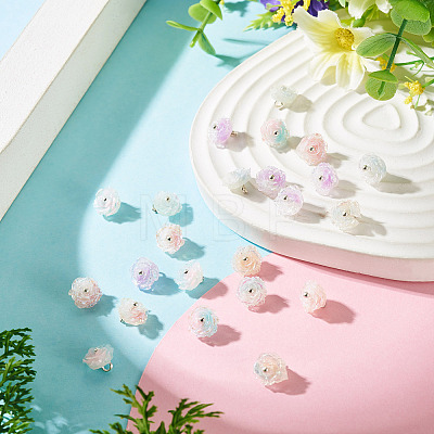30Pcs 5 Colors Two-tone Resin Charms RESI-TA0005-71-1