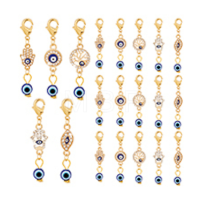 20Pcs Evil Eye Theme Pendant Decorations HJEW-PH0001-77-1