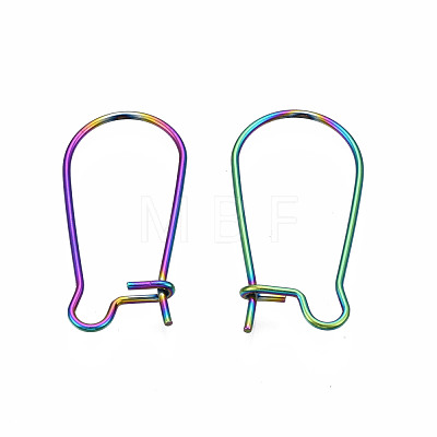 304 Stainless Steel Hoop Earrings Findings Kidney Ear Wires X-STAS-N098-006-1