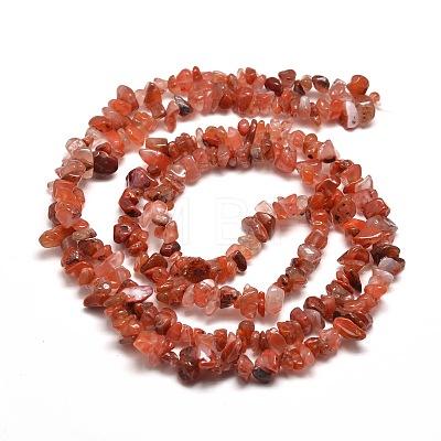 Natural South Red Agate Chip Bead Strands X-G-M205-49-1