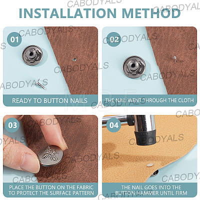 20Pcs Flat Round with Bee Pattern Alloy Decorative Rivets FIND-CY0002-35-1