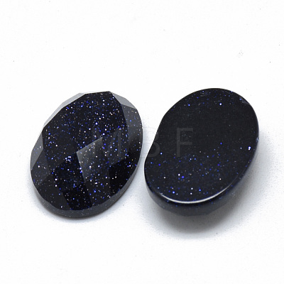 Synthetic Blue Goldstone Cabochons G-T073-16M-1