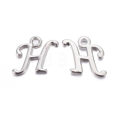 Platinum Plated Alloy Letter Pendants PALLOY-J718-01P-H-1