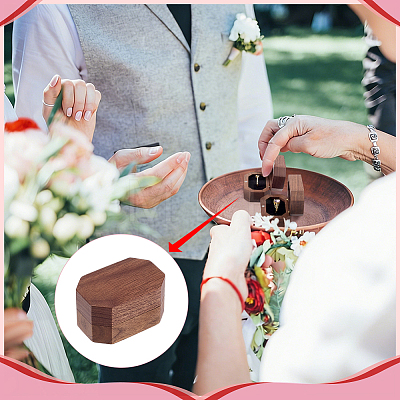 Octagon Wooden Ring Magnetic Boxes CON-WH0107-123A-1