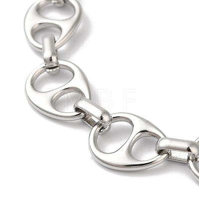 304 Stainless Steel Hollow Teardrop Link Chain Bracelets for Women BJEW-B092-07P-1