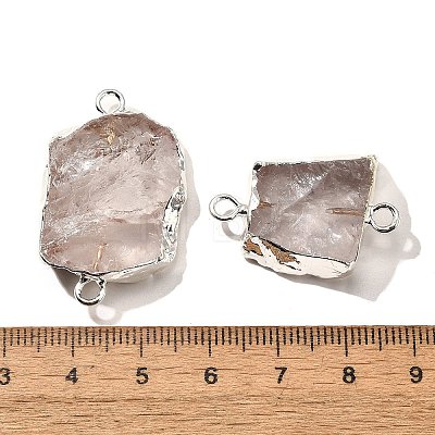 Raw Rough Natural Dyed Quartz Crystal Links Connector Charms G-K189-04S-06-1