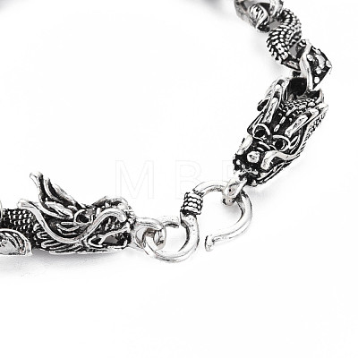 Alloy Dragon Link Chain Bracelet for Men Women BJEW-N015-011-1