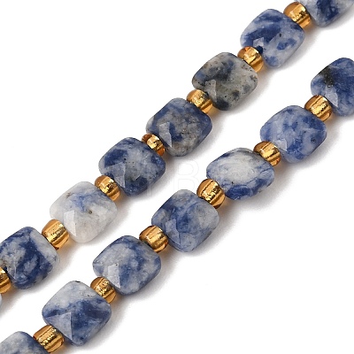 Natural Blue Spot Jasper Beads Strands GG-CBA96AE-A09-6x6mm-1