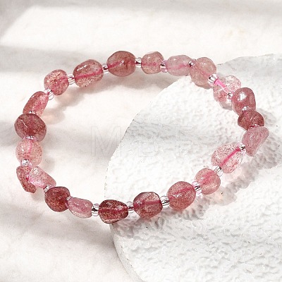 Natural Strawberry Quartz Beads Bracelets GG-CBA05D5-02A-03A-1