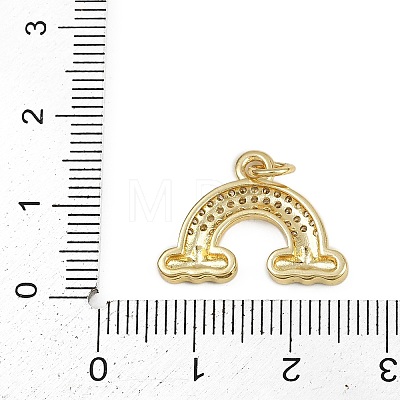 Brass Micro Pave Clear Cubic Zirconia Pendants KK-D409-17G-1