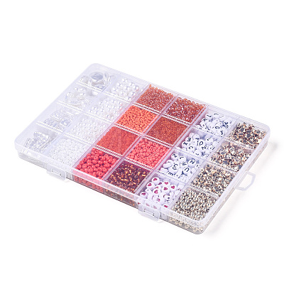 DIY 24 Style Acrylic & ABS Beads Jewelry Making Finding Kit DIY-NB0012-02G-1