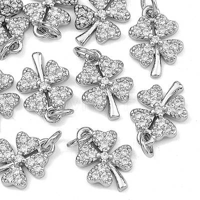 SHEGRACE Brass Micro Pave Clear Cubic Zirconia Charms XGRQ2O411-415P-1