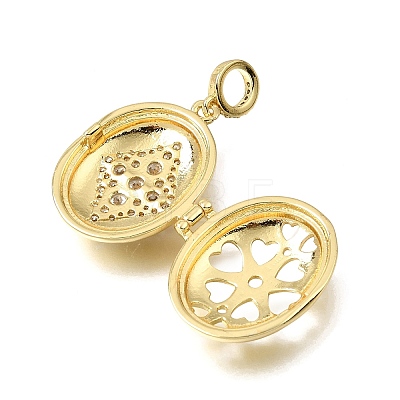Brass Micro Pave Clear Cubic Zirconia Diffuser Locket Pendants KK-A303-28E-G-1