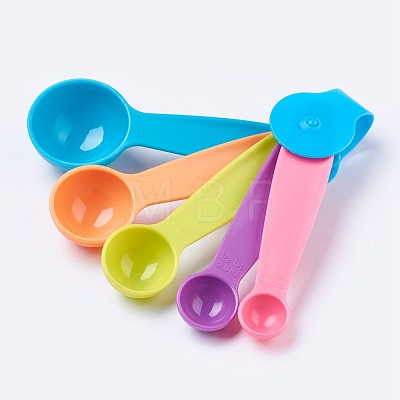 Colorful Plastic Measuring Spoons X-TOOL-WH0048-06-1
