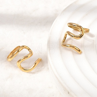 304 Stainless Steel Cuff Earrings EJEW-L313-01G-1