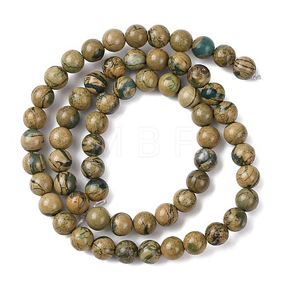 Natural Green Dragon Veins Beads Strands G-D098-A01-6mm-1