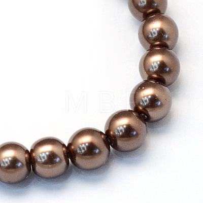 Baking Painted Pearlized Glass Pearl Round Bead Strands HY-Q003-6mm-52-1