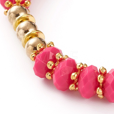 Rainbow Polymer Clay Heishi Beads Stretch Bracelets BJEW-JB05865-01-1