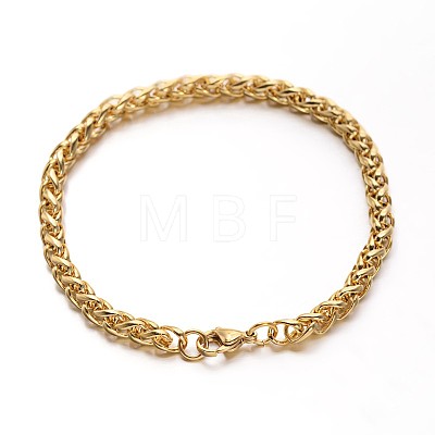 304 Stainless Steel Wheat Chains Bracelets BJEW-O091-04-1