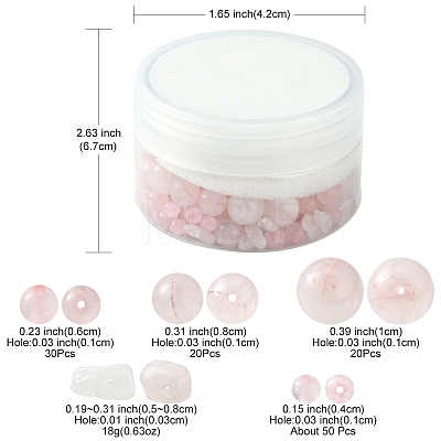 Natural Rose Quartz Round Beads Sets DIY-FS0003-80-1