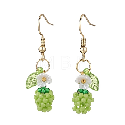 Handmade Glass Seed Beads Apple Dangle Earrings EJEW-MZ00575-01-1