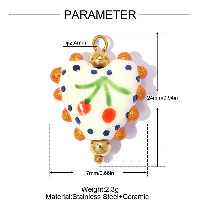 Handmade Porcelain Pendants PR-OY001-08G-1