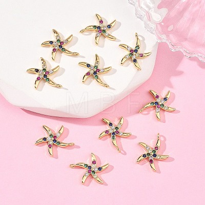 SHEGRACE Brass Colorful Cubic Zirconia Charms XGRQ3P172-599G-1