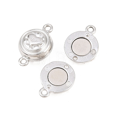 304 Stainless Steel Magnetic Clasps with Loops STAS-P452-04B-P-1