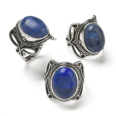 Natural Lapis Lazuli Adjustable Rings RJEW-I108-02AS-11-1